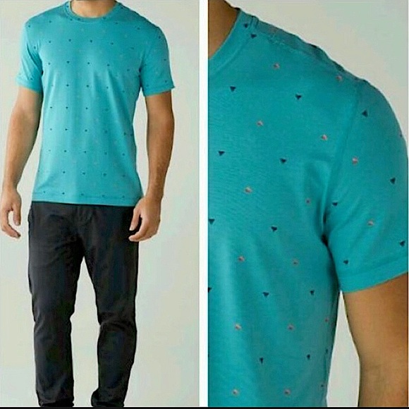 lululemon athletica Other - Lululemon Tee Lakeside blue with triangle pattern